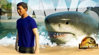 Stay Out Of The Water! JAWS Exhibit Build w/ Megalodon | Jurassic World Evolution 2 Park Build