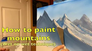 How to paint mountains using the wet on wet technique