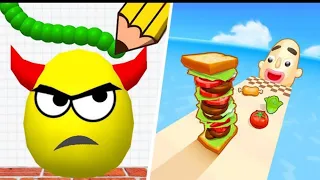 Satisfying Mobile Games ... Sandwich Run, Sandwich Runner, Spill it, Smash To Draw, Ball Run 2048(3)