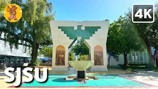 SJSU Campus Walking Tour | San Jose State University {4k} 🔊 Binaural Sound