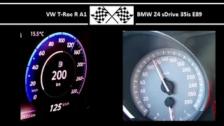 VW T-Roc R A1 VS. BMW Z4 sDrive 35is E89 - Acceleration 0-100km/h