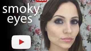 Tutorial. Smoky eyes. Вечерний макияж с глитером и пигментом