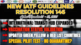 🔴TRAVEL UPDATE: HERE'S THE NEW IATF GUIDELINES - RESOLUTION 146 EFFECTIVE NOVEMBER 1-15, 2021