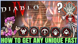 Diablo 4 - Get ANY Specific Unique Fast - New BEST Gear Target Farm Method - Full Guide!