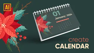 HOW TO CREATE A CALENDAR WITH CHRISTMAS FLOWER IN ADOBE ILLUSTRATOR