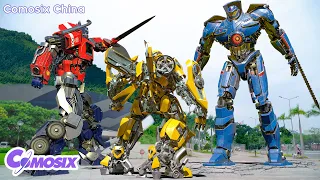 变形金刚 7 : Optimus Prime, Bumblebee vs Jaeger Gipsy | SUPER WAR