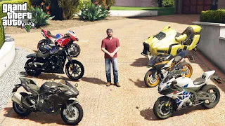 GTA 5 - Stealing Luxury SPORTS BIKES with Michael! ✪ (Real Life Cars #40)