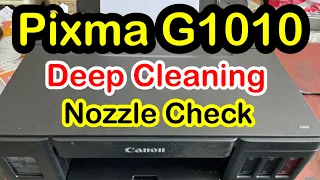 CANON G1010 HOW TO MANUAL NOZZLE CHECK & CLEANING WITHOUT COMPUTER