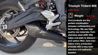 Top 8 Full Exhaust Sound Triumph Trident 660 / Akrapovic, Yoshimura, SC-Project, GPR, Zard, HPCorse