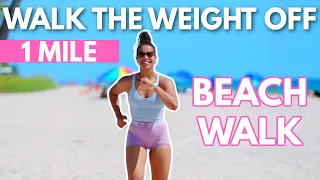 1 Mile Fat Burning Walk on the Beach (in 15 minutes) | beginner workout | growwithjo