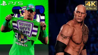WWE 2K22: PS5 Gameplay - John Cena VS The Rock | 4K 60FPS