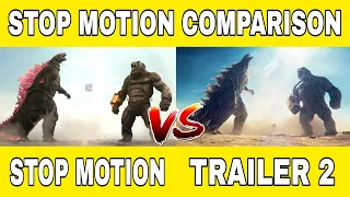 Godzilla x Kong: The New Empire Official Trailer 2 Stop Motion Comparison HD | #godzillaxkong