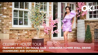 Francine Lewis's OK! house tour - chandeliers, flower wall and outdoor bar