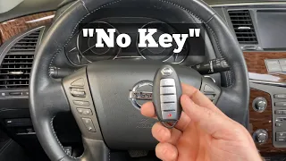 2017 - 2020 Nissan Armada "No Key" - How to Start With Dead Bad Broken Remote Fob Battery - No Key