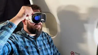 Apple Vision Pro on an Airplane