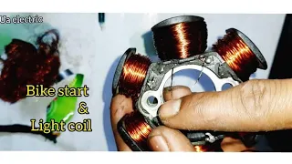 Bike alternator starting and light coil winding full