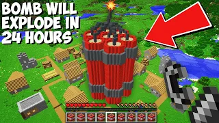 This BIGGEST BOMB WILL BLOW UP THE VILLAGE IN 24 HOURS in Minecraft ! HOW TO DEFUSE THE BOMB?