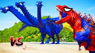 (Jurassic World Evolution🌍)Cyclops King Ghidorah vs SpiderMan Godzilla Dinosaurs Fight