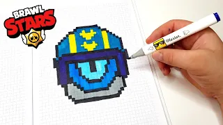 НОВЫЙ БРАВЛЕР СТУ из ИГРЫ BRAWL STARS РИСУНКИ ПО КЛЕТОЧКАМ - PIXEL ART