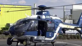 Décollage de l'hélicoptère de la Gendarmerie Nationale.