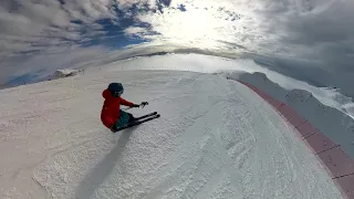 Горные лыжи. Роза Хутор: трасса Альпика. 2024г.