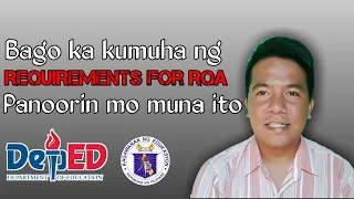 DepEd RQA List of Requirements 2021