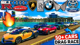 GTA 5: INDIAN CARS Vs SUPER CARS 🔥 50 CARS Impossible 😱 Water Track Drag Race | GTA 5 MODS!