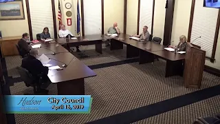 Hudson City Council Organizational April 16, 2019