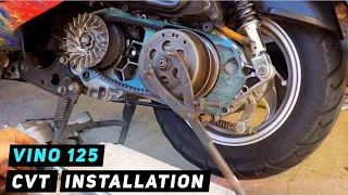 Yamaha Vino 125 CVT Installation (belt, variator, sliders, clutch) | Mitch's Scooter Stuff