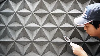 Make a super beautiful 3D wall from cement and sand