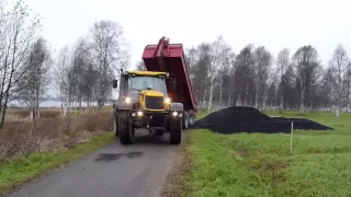 Volvo L60F - JCB 3200 fastrac - Metsjö Metaflex hooklift trailer