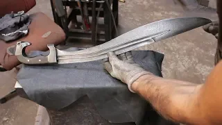 Forging a Falcata sword, part 2, making the handle.