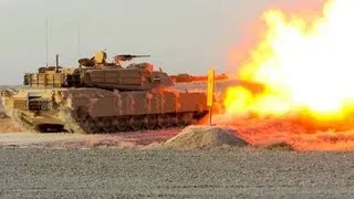 Iraqi M1A1 Tank Live Firing (Slow-mo)
