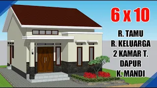 RUMAH MINIMALIS 6X10 METER 2 KAMAR + TEMPAT SHOLAT