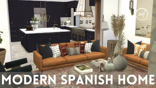 MODERN 5 BEDROOM SPANISH STYLE HOME || Sims 4 || CC SPEED BUILD + CC List