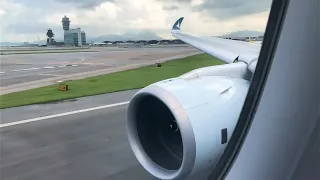 TRENT XWB ROARRR!! Cathay Pacific A350-900XWB takeoff Hong Kong