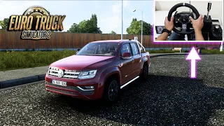 Volkswagen Amarok V1R70 - Euro Truck Simulator 2 | Steering wheel gameplay