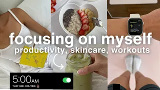 5AM PRODUCTIVE DAY IN MY LIFE 🌱 healthy habits, self care, that girl morning routine