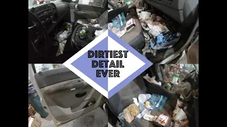 Detailing Dirtiest Car Interior Ever Ep. 9 White Chevy Silverado