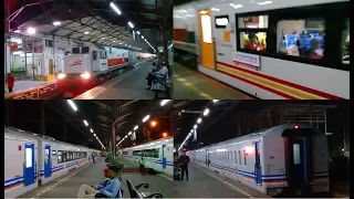 Malam Takbiran : KOMPILASI Nonton Kereta Api di Stasiun Jatinegara (KA Mataram Premium, dll)