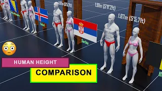 Comparison 3D: Average Height Of Male And Female Comparison By Country