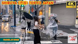 4k hdr japan travel | Heavy Rain Walk in Shibuya (渋谷) Tokyo japan |  Relaxing Natural City ambience