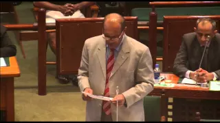 Fijian Minister for Health and Medical Services, Hon Jone Usamate responds to question