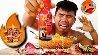 Mukbang Fire Noodles (EXTREME CHALLENGE) Boy Tapang 🌶️🔥🥵