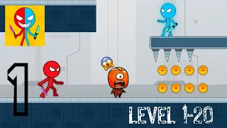 Red & Blue : Stickman Adventure -  Walkthrough Gameplay Part 1 (Android/iOS Gameplay)