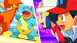 Ash and Dawn vs Lyra and Khoury - Full Battle | Pokemon AMV