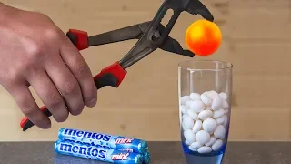 EXPERIMENT Glowing 1000 Degree METAL BALL VS MENTOS