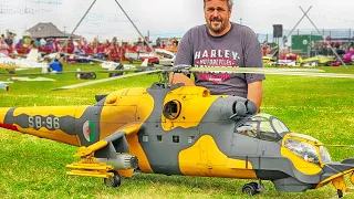 XXXL MI-24 RC SCALE TURBINE HELICOPTER! RUSSIAN SUPERHIND FLIGHT DEMONSTRATION