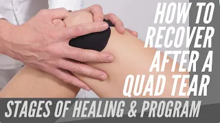 How to properly STAGE AND TREAT a quadrIceps (quad) tear | 4 Exercise REHAB PROGRAM