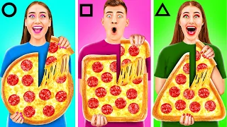 Geometric Shape Food Challenge | Eating Different Shapes by TeenTeam Challenge